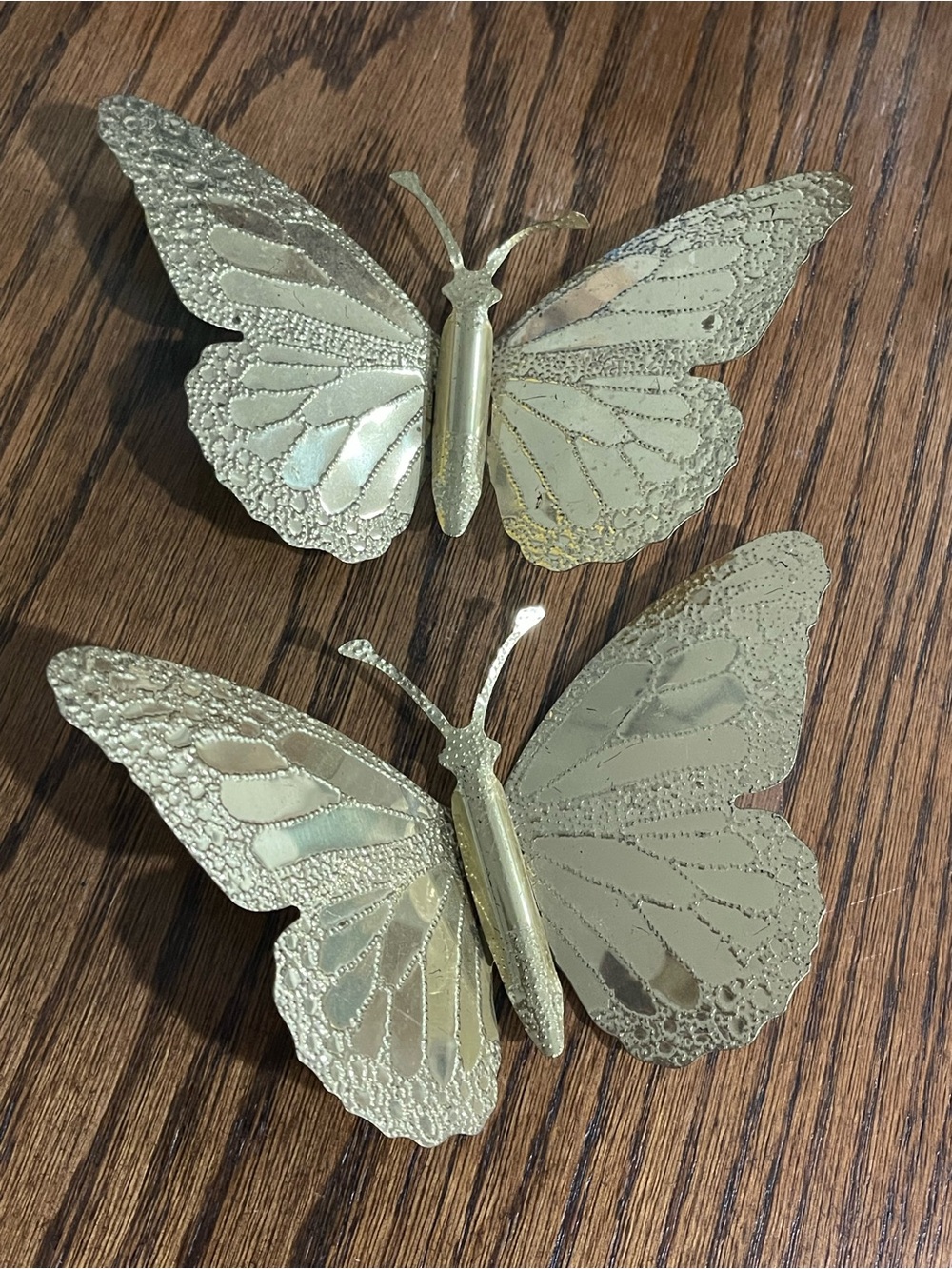 Vintage Home Interiors Gold Tone Butterfly Wall Decor Pair -